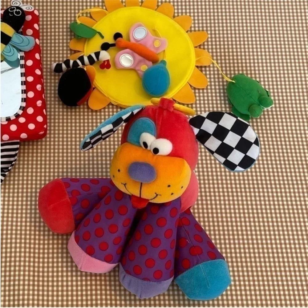 Tummy‎ time mirror/Lamaze puppy squeaker/ IKEA colorful mobile